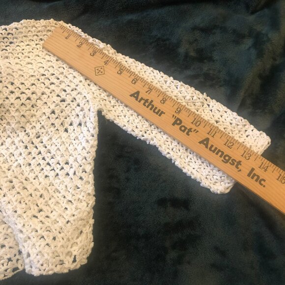 Hand Crochet Peek A Boo LS Top Girls VTG Boho Photo Holiday - Picture 8 of 8